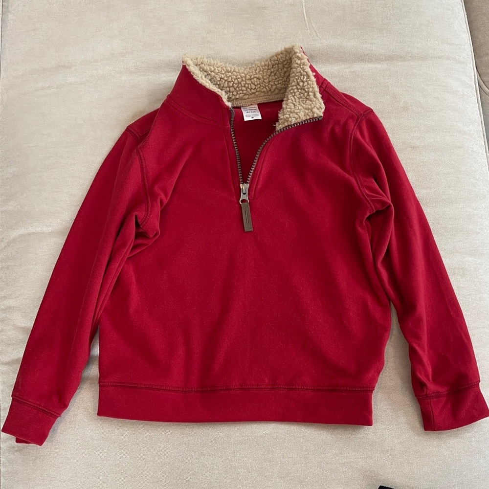 Carter's Red Fleece Quarter-Zip Jacket Sz 6
